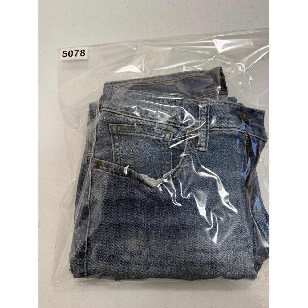 Lucky Brand High Rise Skinny Jeans Medium Wash Distressed Raw Hem Size 8/29 - Picture 8 of 8